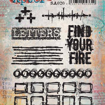 PaperArtsy 20 Cling Rubber Stamp Set