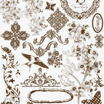 Prima Rub-On Transfer: Flocked Sparrow
