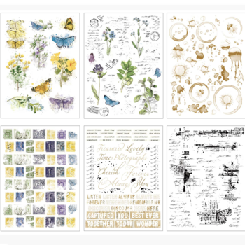 9 and Market Curators Rub-Ons: Botanical