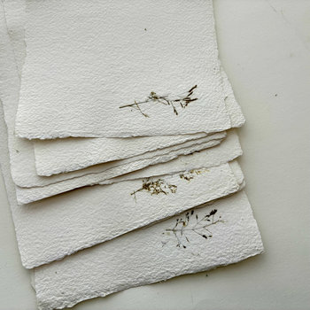 SOLD OUT: French Handmade Paper: 10 Ivory Cover Weight + Single Inclusion