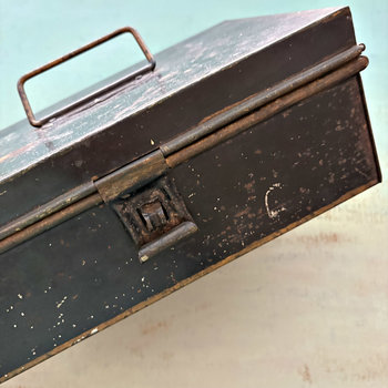 SOLD: Antique Spice Caddy with Square Tins