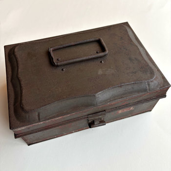 SOLD: Antique Spice Caddy with Round Tins