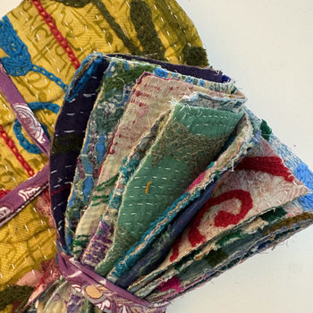 Hand Stitched & Embroidered Kantha Bundle: Large 1