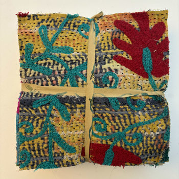 Hand Stitched & Embroidered Kantha Bundle: Large 7