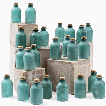 SOLD: Frosted Green Glass Bottle