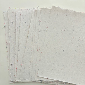 SOLD OUT: French Handmade LARGE Paper: Thread Inclusions