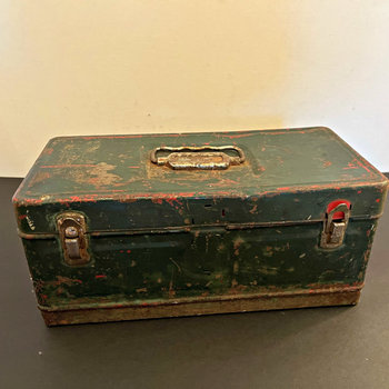 Vintage Rusty Metal Tool Box