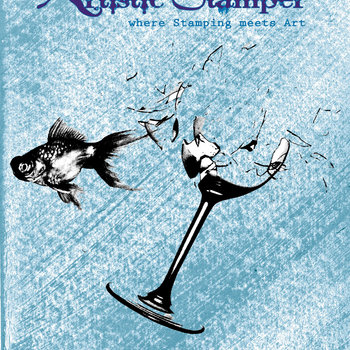 Nick Bantock Cling Rubber Stamp: Fish Glass