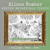PaperArtsy Printed Tissue Collage Paper: Winter Botanicals
