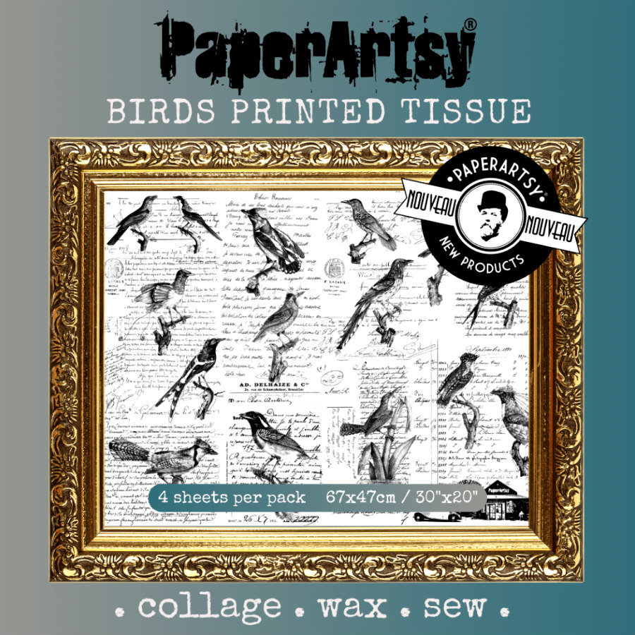 PaperArtsy Printed Tissue Collage Paper: Birds