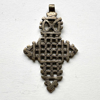 Ethiopian Silver Metal Coptic Cross Pendant